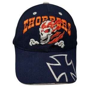 Choppers Strapback Hat Blue One Size Adjustable Embroidered Santo Cap